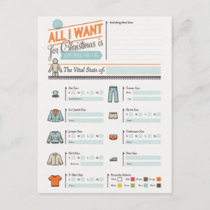 Tout ce que je veux pour Noël drôle carte postale