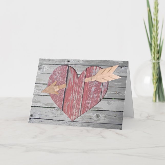 Tout droit à travers ma carte de voeux coeur (Devant)