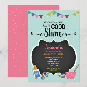 Tout En Bon Slime Anniversaire Fête Invitation