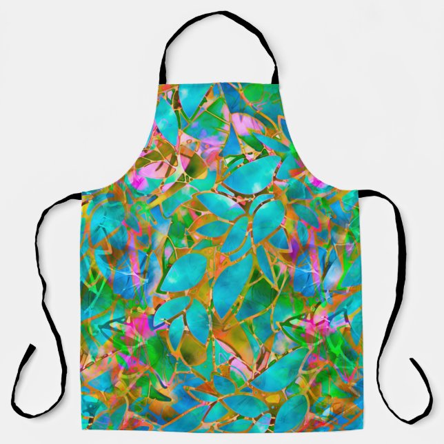 Tout-En-Imprimé Tablier Floral Abstrait Verre (Recto)