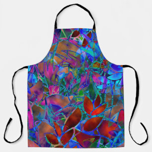 Tout-En-Imprimé Tablier Floral Abstrait Verre
