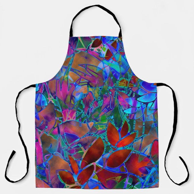 Tout-En-Imprimé Tablier Floral Abstrait Verre (Recto)