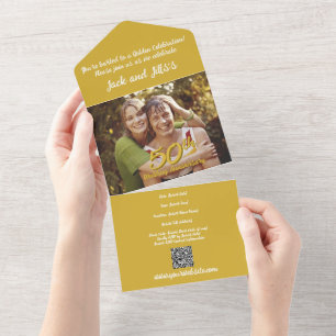 Tout En Un 50e anniversaire All in One Wedding Invitation