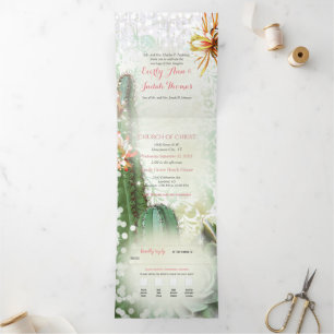Tout en un Cactus Faire-part de mariage Succulent
