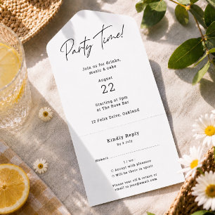Tout En Un Carton d'invitation tout-en-un Invitation déchir