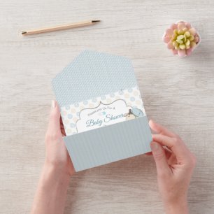 Tout En Un Dessin personnalisé Baby Boy Giraffe Invitation