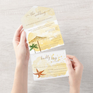 Tout En Un Destination Wedding All in One Wedding Invitation
