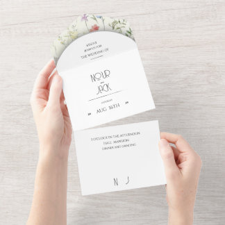 Tout En Un Elegant  Floral Wedding Invitation | Editabl