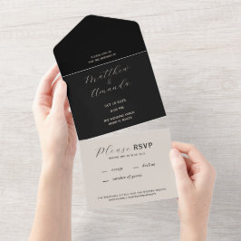 Tout en un Faire-part de mariage moderne