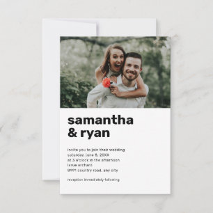 Tout en un faire-part de mariage photo minimaliste