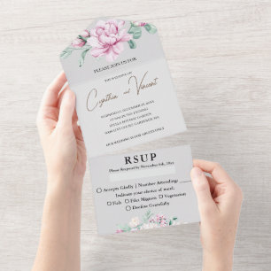 Tout en un faire-part de mariage pour adultes et e
