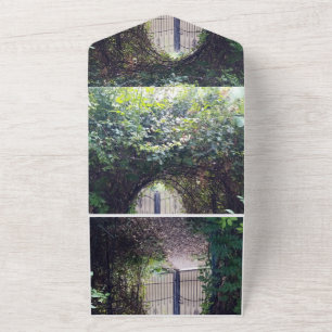Tout En Un Fiançailles Invitation Porte Wood