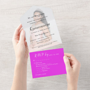 Tout En Un Fond de décoration photo rose chaud Invitation évé