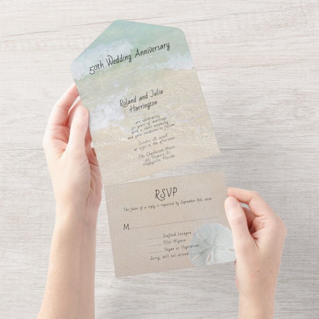 Tout En Un Invitation à la cérémonie d'anniversaire de mariag (Déchirure)