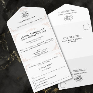 Tout En Un Invitation Ajouter un logo d'entreprise Événement de la fête 