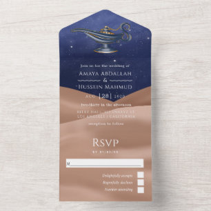 Tout En Un Invitation anniversaire arabe Desert Foil tout-en-