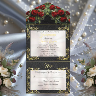 Tout En Un Invitation Cadre en feuille d'aluminium pour Quinceanera - Bo