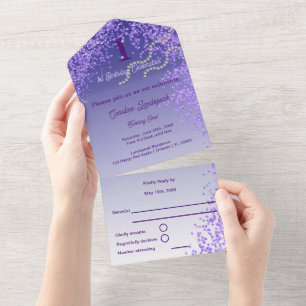 Tout En Un Invitation de 1er anniversaire enchantée avec pail