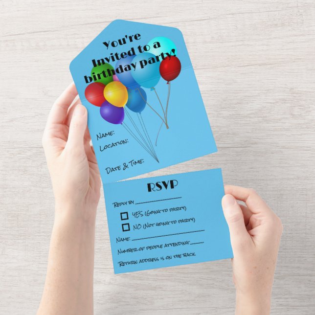 Tout En Un Invitation de fête d'anniversaire (Déchirure)
