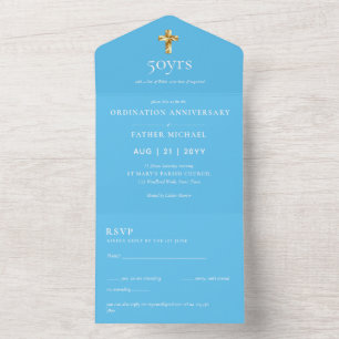Tout En Un invitation de l'anniversaire de l'ordination 3in1
