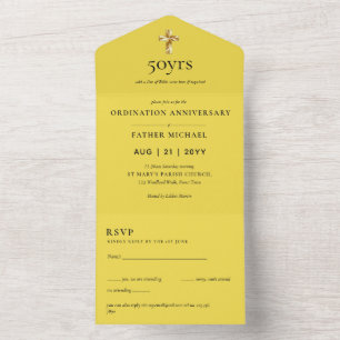 Tout En Un invitation de l'anniversaire de l'ordination 3in1