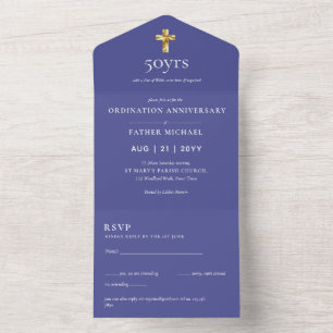 Tout En Un invitation de l'anniversaire de l'ordination 3in1