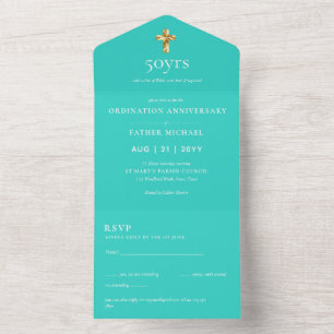 Tout En Un invitation de l'anniversaire de l'ordination 3in1