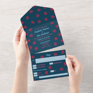 Tout En Un Invitation de mariage d'érable japonais automne