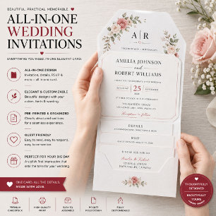 Tout En Un Invitation de mariage personnalisée tout-en-un ave