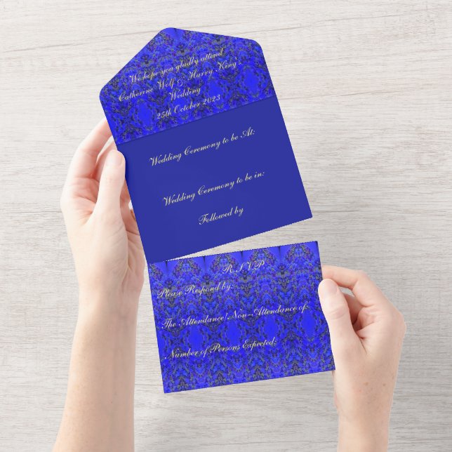 Tout En Un Invitation du Mariage Agincourt Monogram (Déchirure)