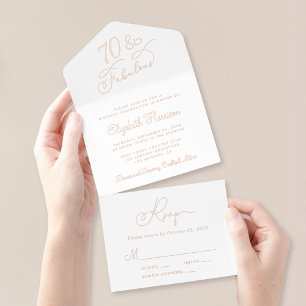 Tout En Un Invitation Elégante 70 Et Fabuleuse 70e fête d'anniversaire
