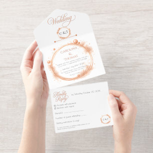 Tout En Un Invitation Élégante Parties scintillant d'étincelle Mariage d