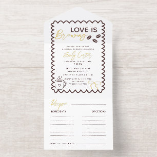 Tout En Un Invitation L'amour brasse du café Thème Fête des mariées