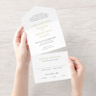 Tout En Un Invitation Mariage Élégant et Raffiné