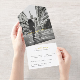 Tout En Un Invitation Mariage photo moderne minimal