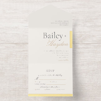 Tout En Un Invitation Minimalism Foil Block Wedding