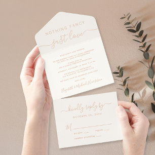 Tout En Un Invitation Rien De Fancy Just Love Mariage Crème Réception