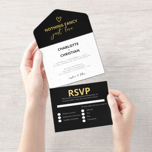 Tout En Un Invitation Rien de fantaisie Juste Amour Mariage