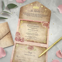 Véritable huile d'or Blush Rose Quinceanera