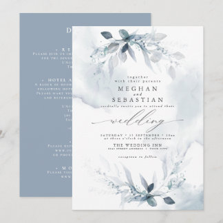 TOUT en un Mariage Aquarelle bleu Invitation