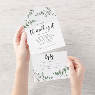 Tout En Un Mariage Budget Eucalyptus invitation botanique + r
