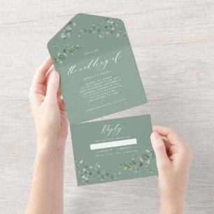 Tout En Un Mariage Budget Eucalyptus invitation botanique + r