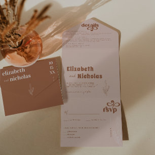 Tout En Un Moderne Boho Désert   Invitation de Mariage Tout-e