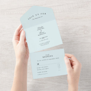 Tout En Un Simple, moderne, mariage dans une seule invitation