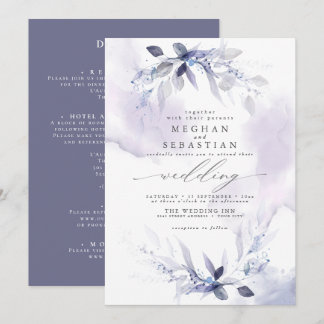 TOUT en UNE Invitation Mariage Aquarelle Prune