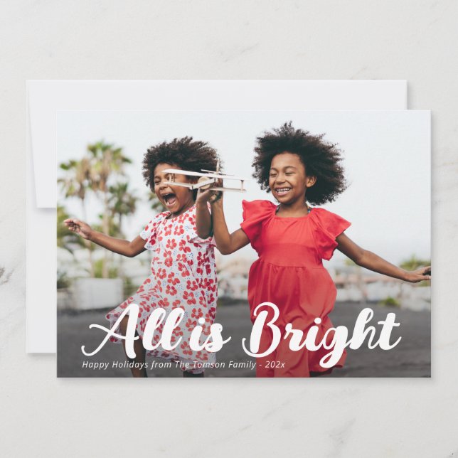 Tout est lumineux script photo carte vacances phot (Devant)