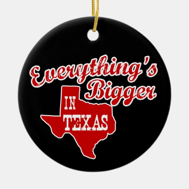Tout est plus grand au Texas | Ornement noir rouge (Devant)