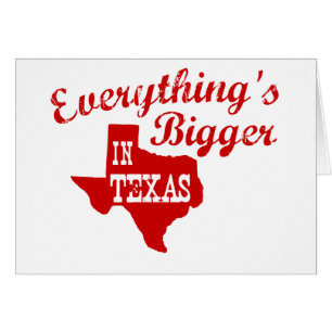 Tout est plus grand au Texas State Shaped Card