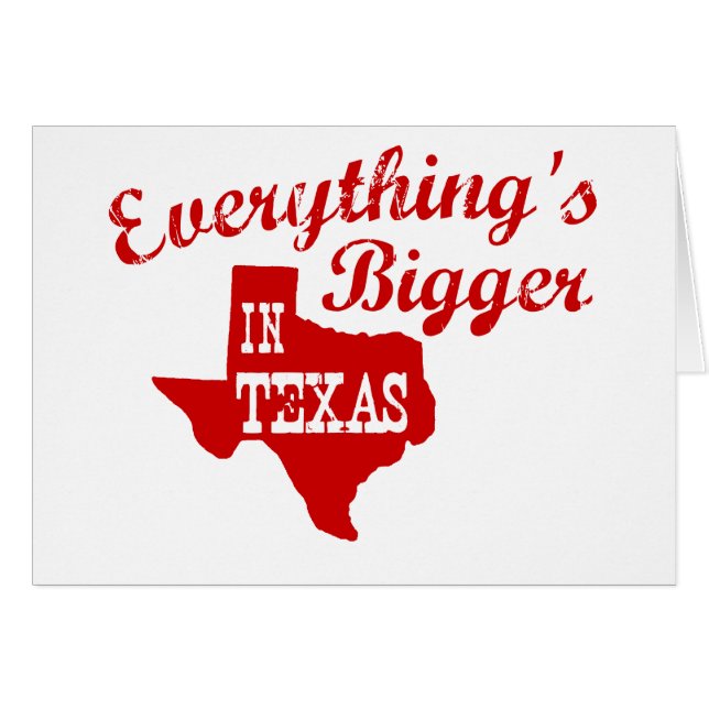 Tout est plus grand au Texas State Shaped Card (Devant horizontal)
