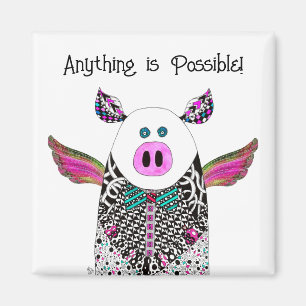 Tout est possible Flying Pig Magnet
